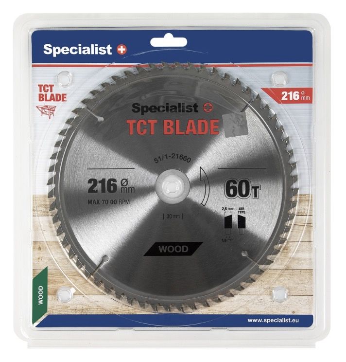 Pjovimo diskas medienai Specialist+ Wood; 216x30/20 mm; Z60