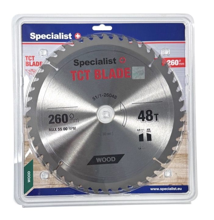 Pjovimo diskas medienai Specialist+ Wood; 260x30 mm; Z48