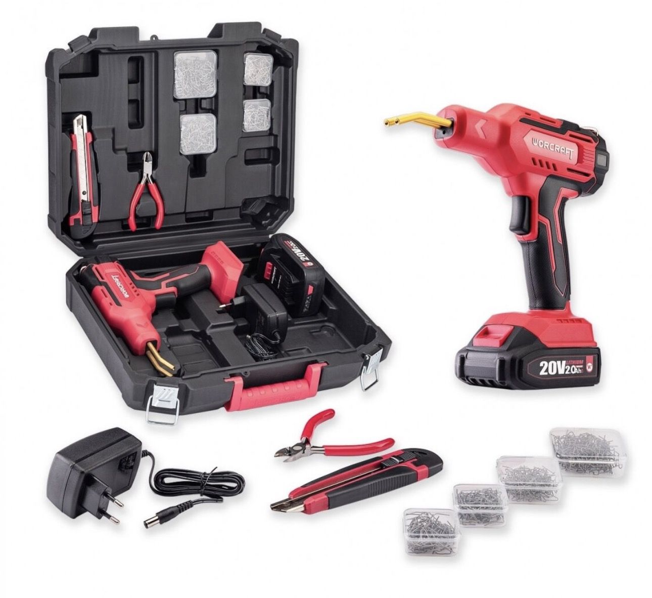 Suvirinimo aparatas Worcraft CPW-S20Li; 20 V; 1x2,0 Ah akum.