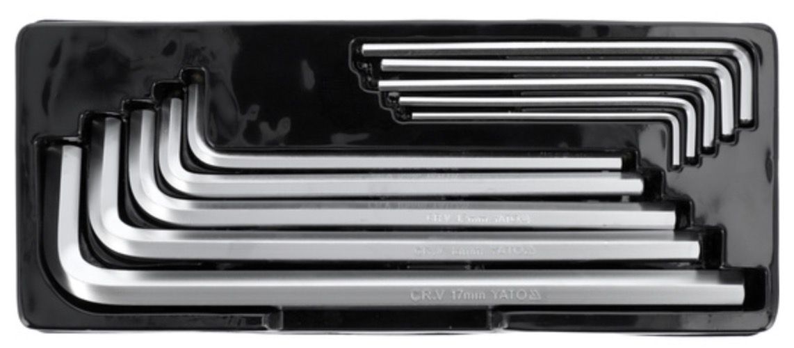 Šešiakampių raktų rinkinys Yato YT-0519; 3-17 mm; 10 vnt.