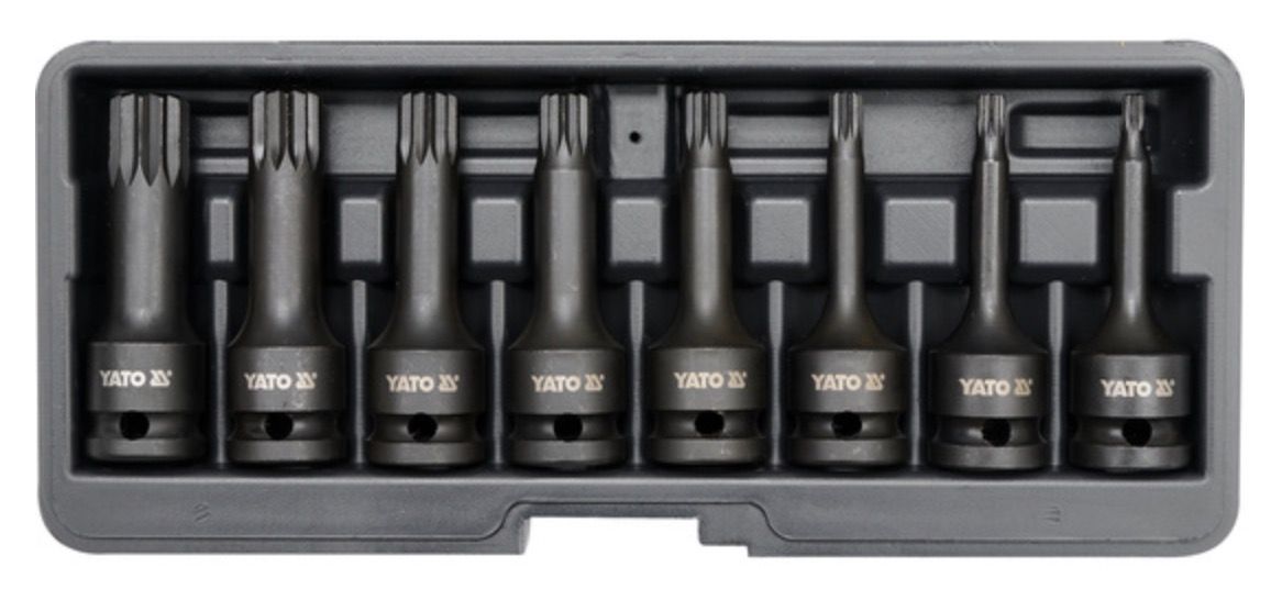 Smūginių sukimo galvų komplektas Yato YT-1069; M5-M18; 8 vnt.