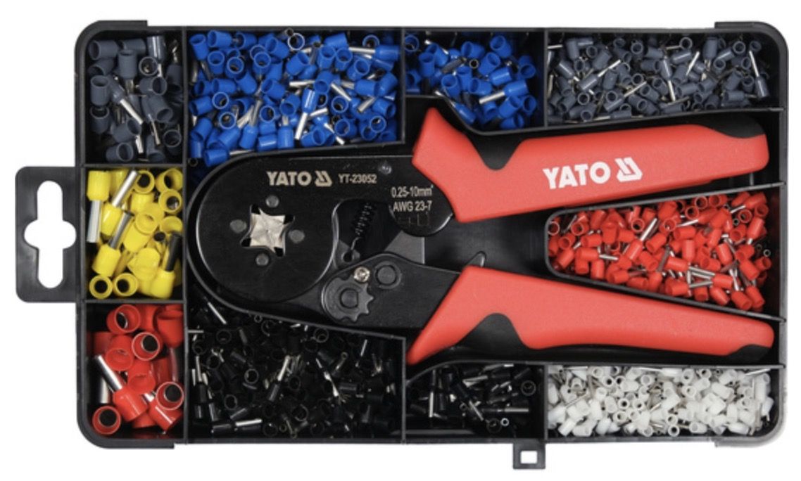 Antgalių presavimo replės Yato YT-23052; 175 mm + priedai