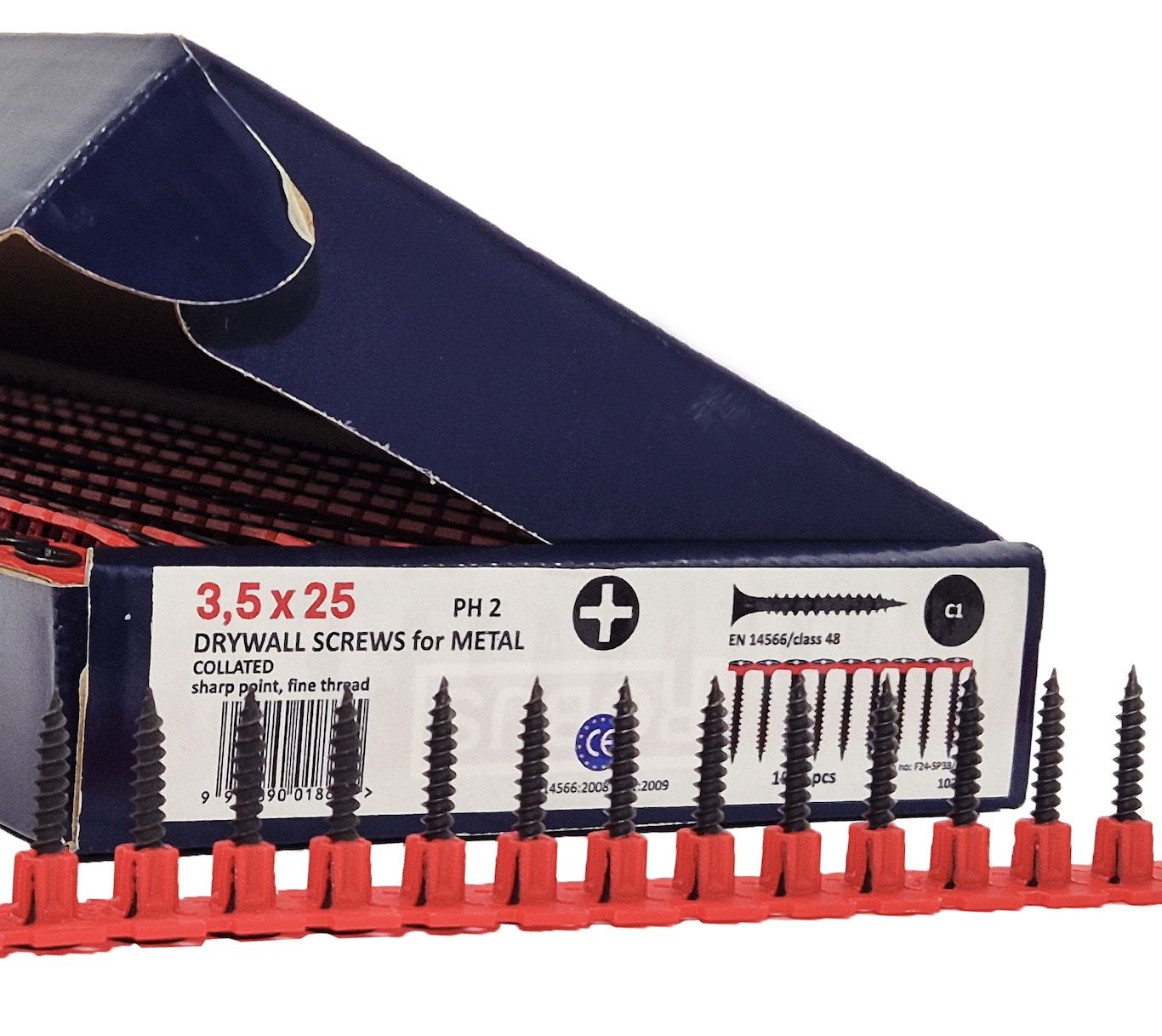 Sraigtai juostoje Robus; PH2; 3,5x25 mm; 1000 vnt.