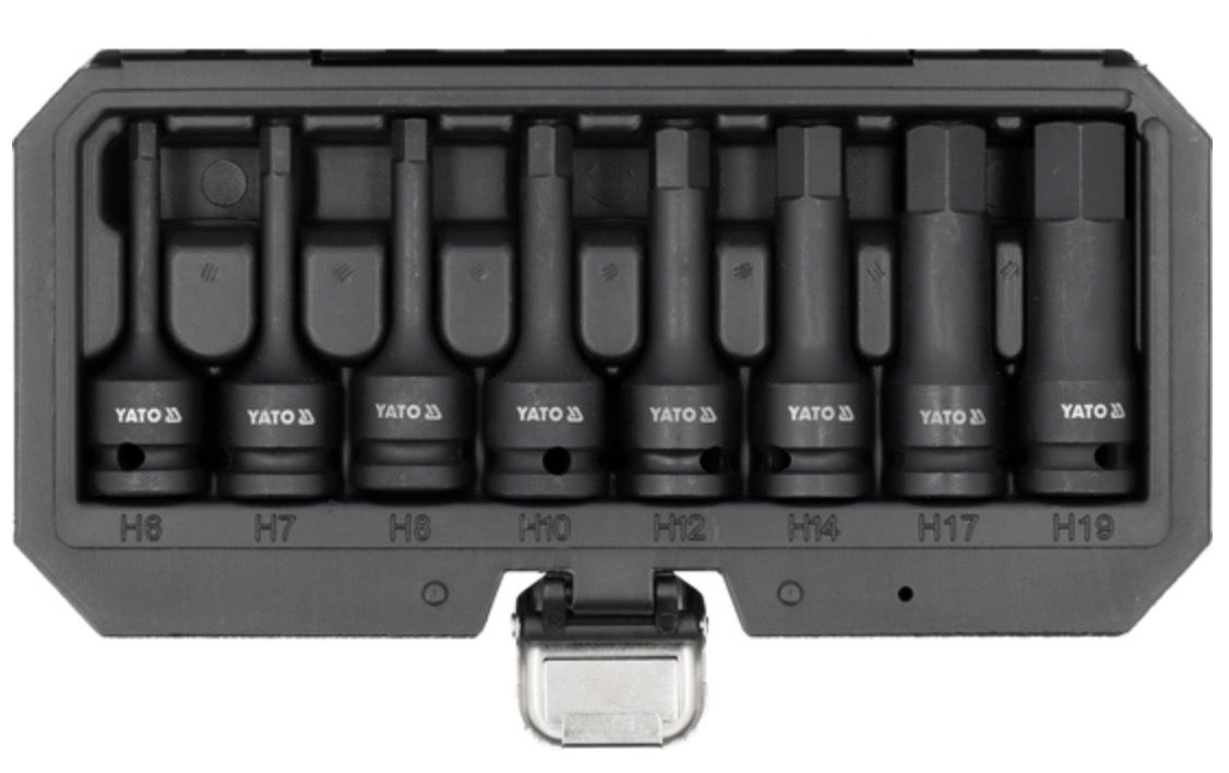 Smūginių sukimo antgalių rinkinys Yato YT-1066; 1/2''; 8 vnt.