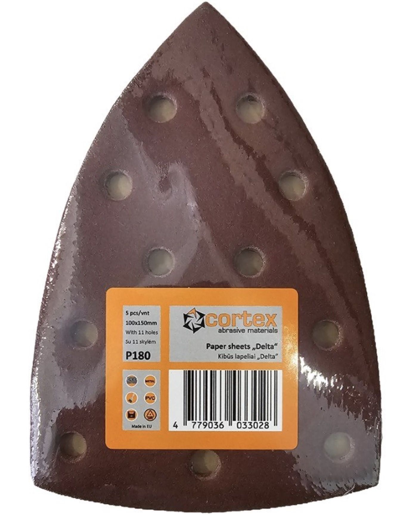 Šlif. popierius delta šlifuokliui Cortex 35236; 100x150 mm; P180; 5 vnt.