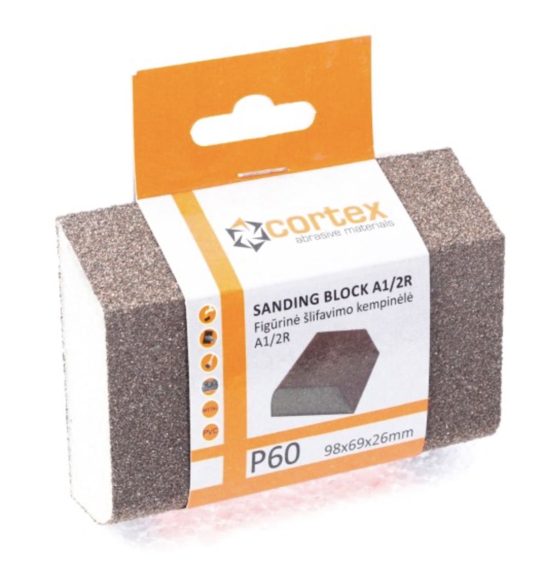 Šlifavimo kempinė Cortex 14422; 98x69x26 mm; P60
