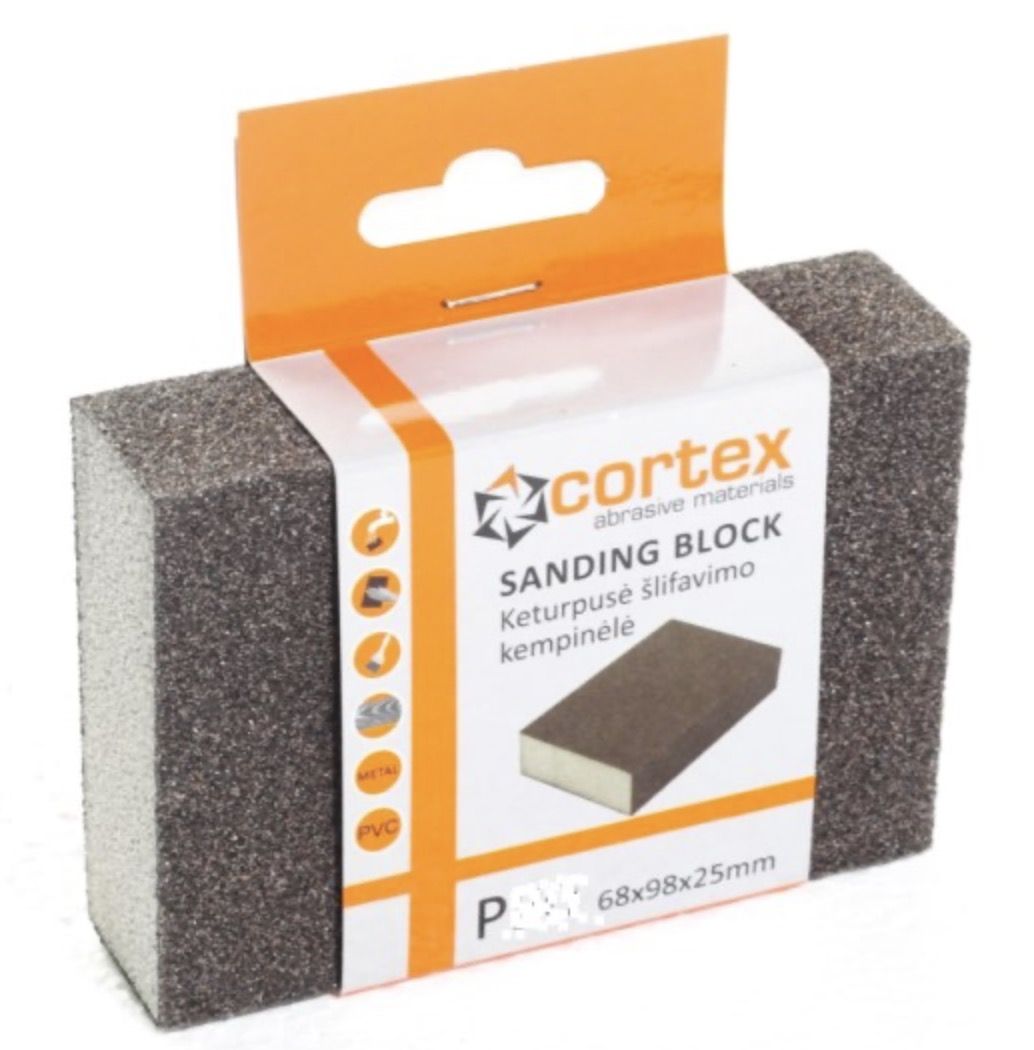 Šlifavimo kempinė Cortex 14418; 98x68x25 mm; P120