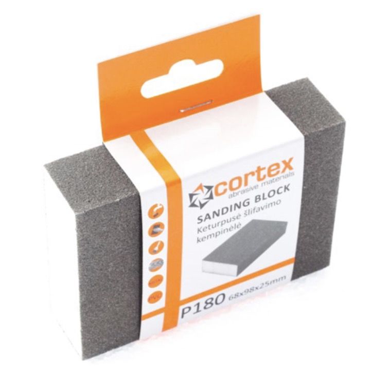 Šlifavimo kempinė Cortex 14420; 98x68x25 mm; P180