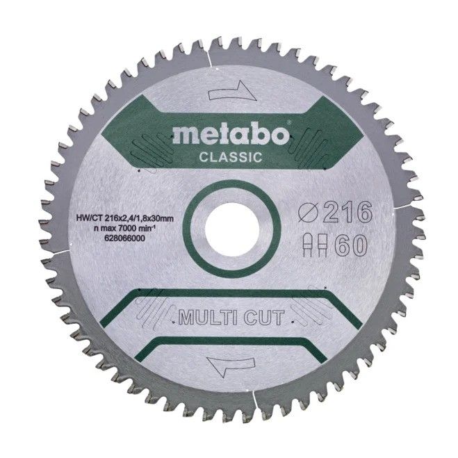 Universalus pjovimo diskas Metabo FZ/TZ MULTI CUT CLASSIC; 216x30x60 mm; -5°