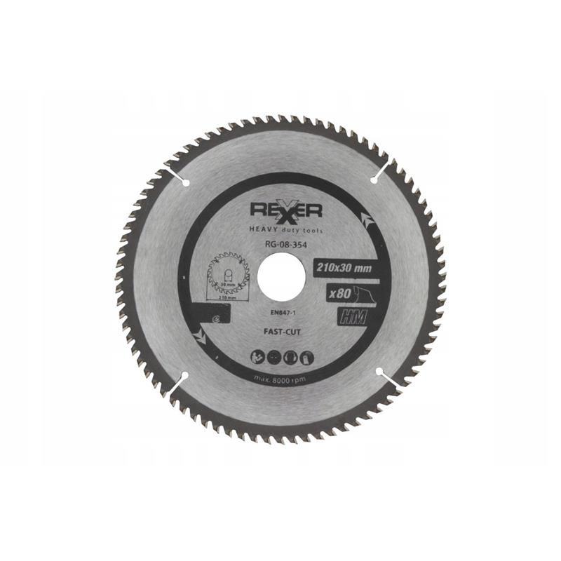 Pjovimo diskas medienai Rexxer RG-08-354; 210x30x2,2 mm