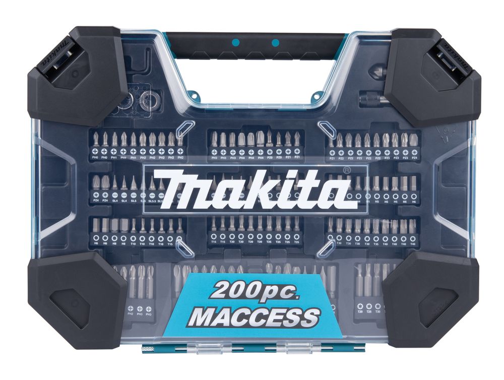 Grąžtų ir sukimo antgalių komplektas Makita E-22610; 200 vnt.