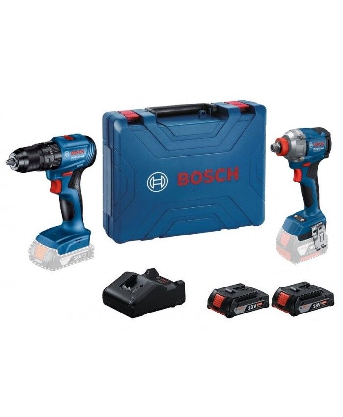 Įrankių rinkinys Bosch 06019N2124 (GDX 18V-285 + GSB 185-LI); 18 V; 2x2,0 Ah akum.