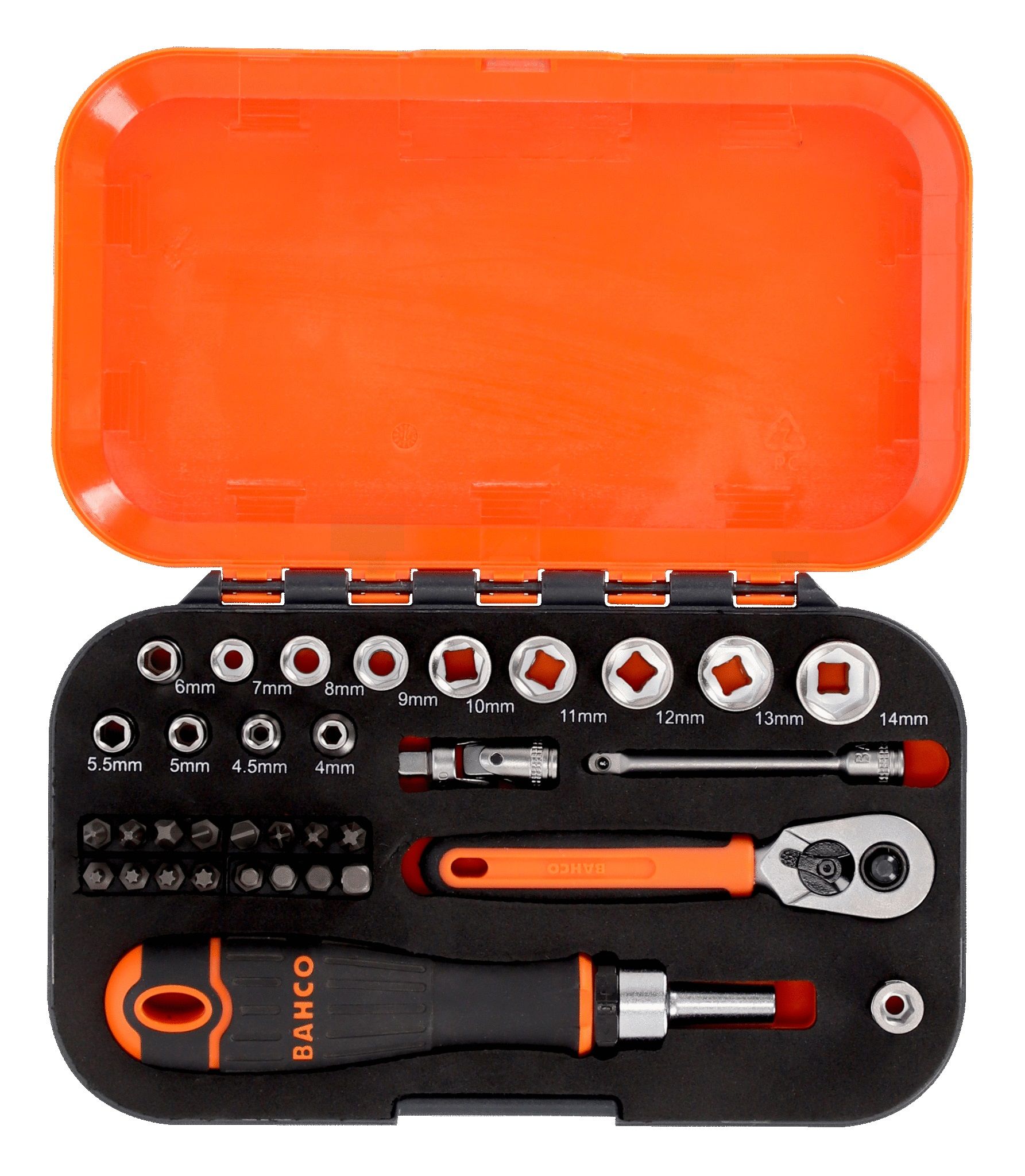 Įrankių komplektas Bahco S34MC8H; 1/4''; 34 vnt.