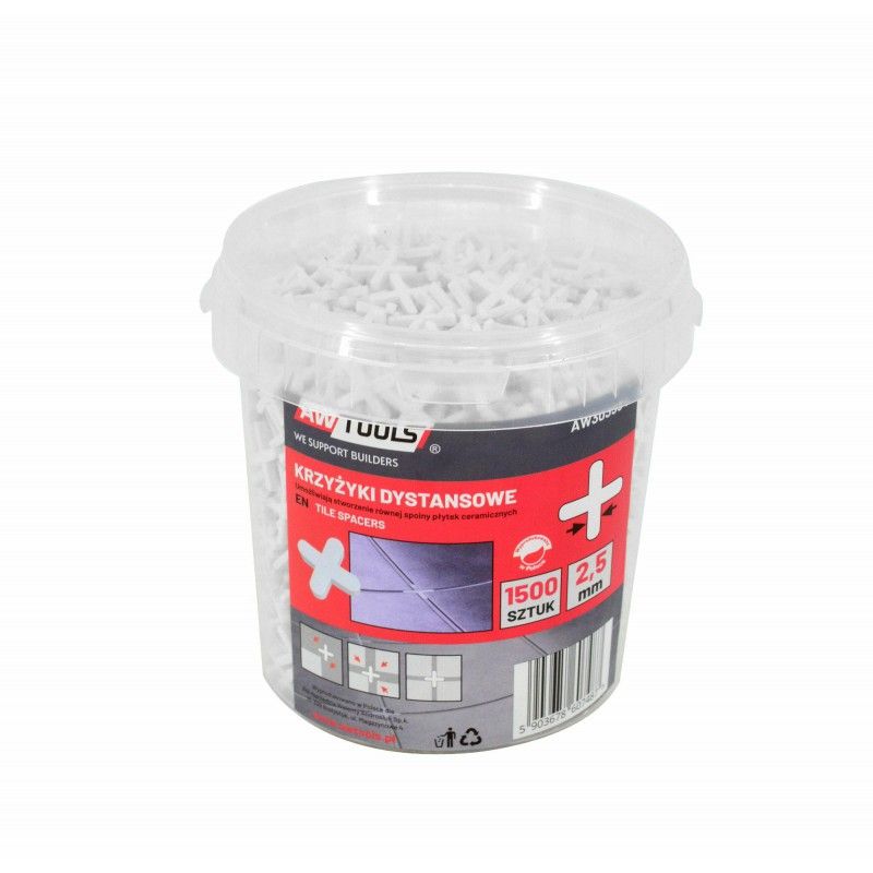 Kryželiai plytelių klojimui AWTools AW303553; 2 mm; 1500 vnt.