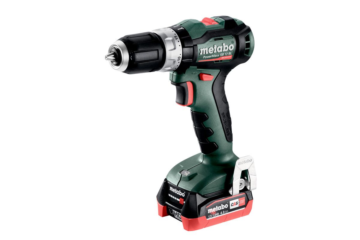 Smūginis suktuvas-gręžtuvas Metabo PowerMaxx SB 12 BL; 12 V; 2x4 Ah akum.