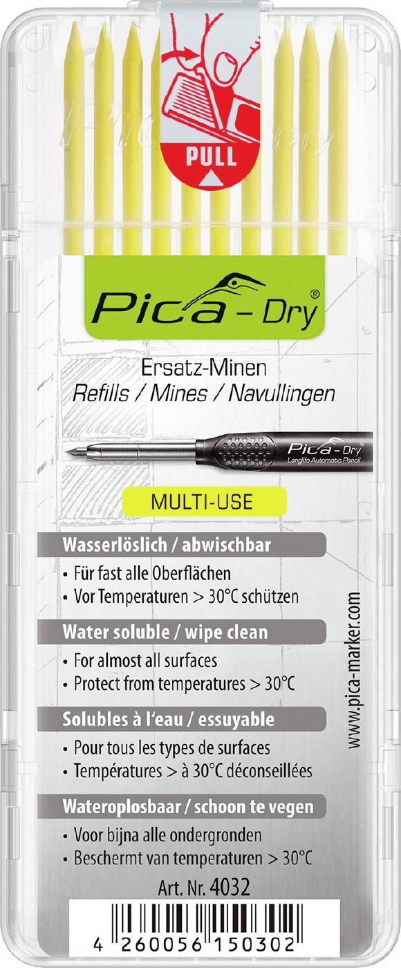 Šerdis Pica Dry; 125 mm; 10 vnt.; geltona