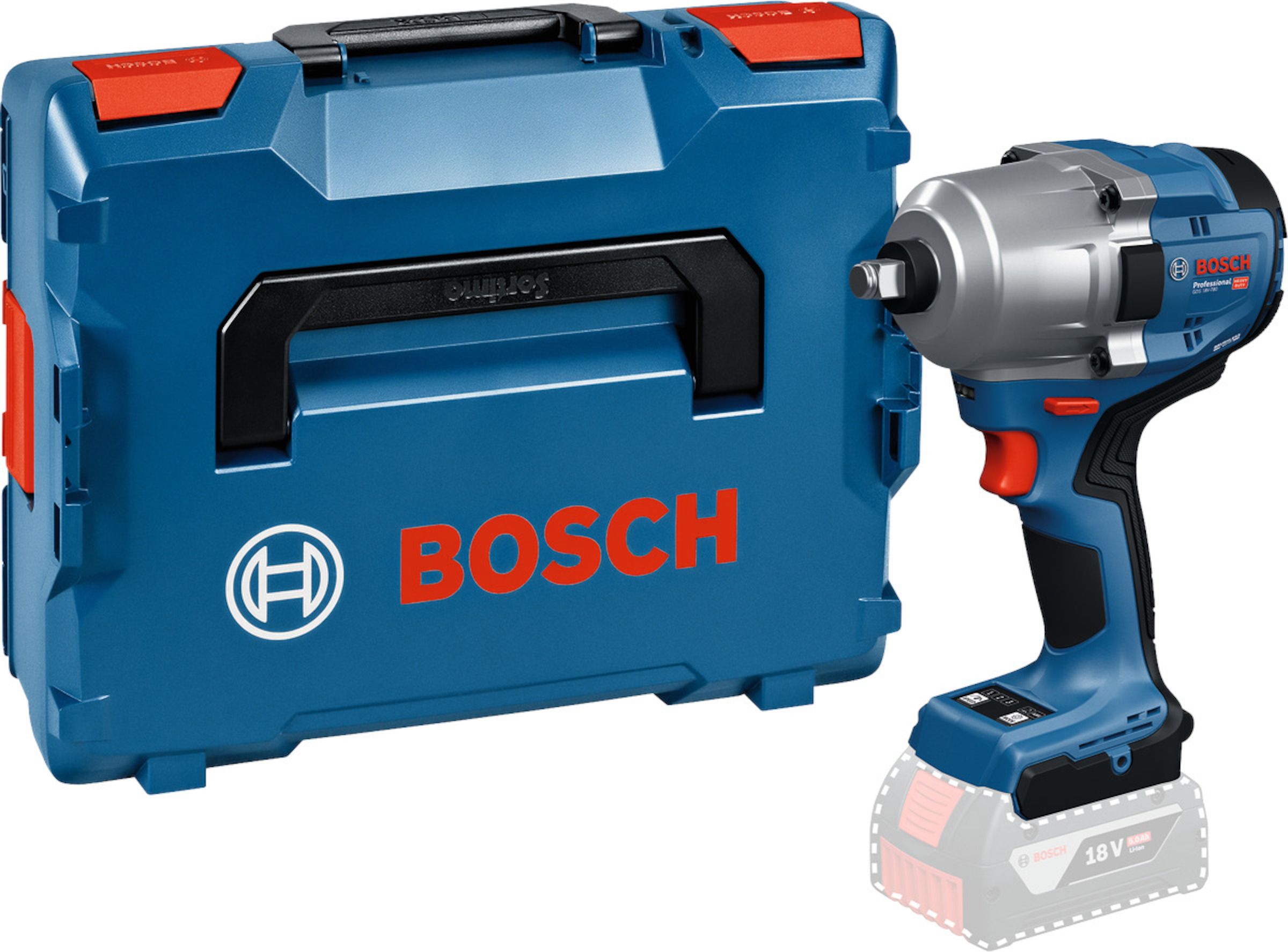 Smūginis veržliasūkis Bosch GDS 18V-780; 18 V (be akumuliatoriaus ir pakrovėjo)