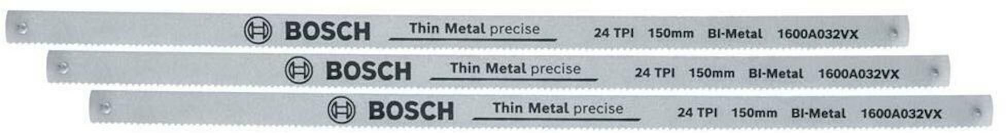 Geležtė rankiniam pjūklui Bosch 1600A032UL; TPI24; 150 mm; 3 vnt.