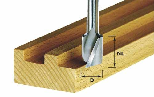 Spiralinė griovelių freza su galiniais ašmenimis Festool; 18 mm; 25/57 mm 