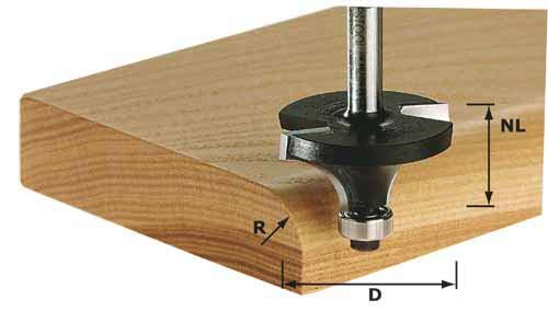 Apvalinimo freza su dvejais skirtingo diametro guoliais Festool 9,5/16,5/56 mm