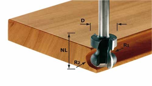 Juostinių rankenų freza Festool 2,5/6/16/59 mm 