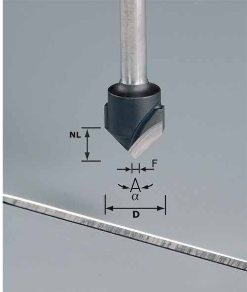 V-formos griovelių freza Festool 8/60 mm 