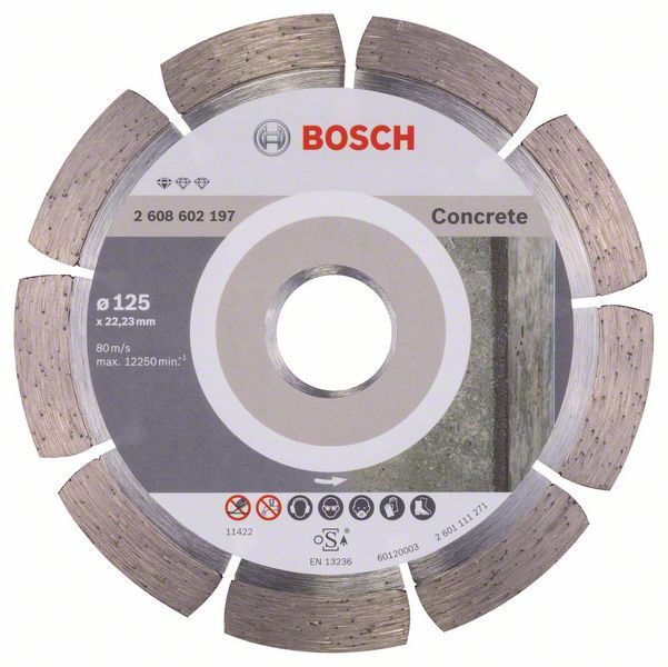 Deimantinis pjovimo diskas Bosch PROFESSIONAL FOR CONCRETE; 125 mm 