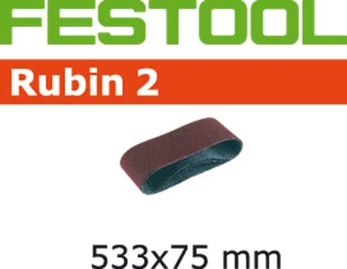 Šlif. juosta juostiniam šlifuokliui Festool Rubin 2; 75x533 mm; P100; 10 vnt.
