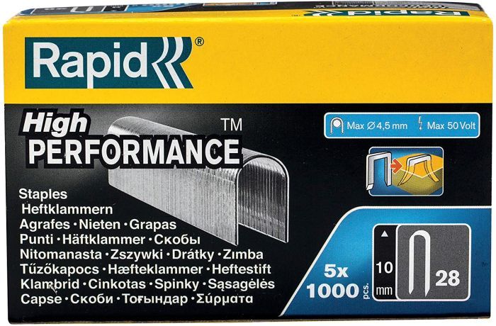 Kabės Rapid; 10 mm; 5000 vnt.; tipas 28