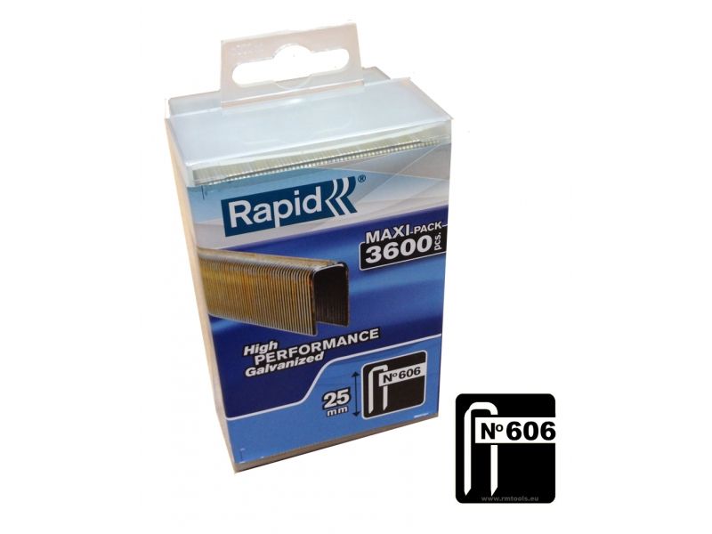 Kabės Rapid; 6x30 mm; 3600 vnt.; tipas 606