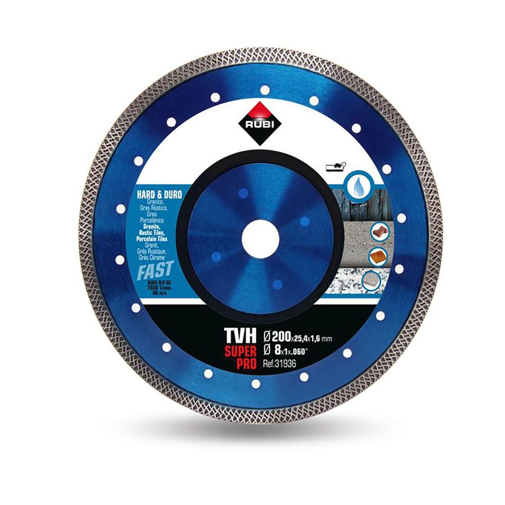 Deimantinis pjovimo diskas šlapiam pjovimui Rubi TVH 200 SuperPro; 200 mm 
