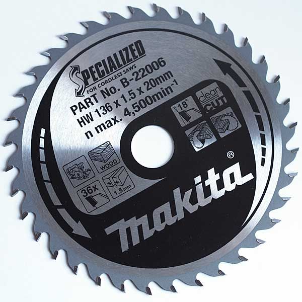Pjovimo diskas medienai Makita; 136x1,8x20,0 mm; Z36; 18° 