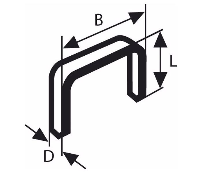 Kabės Bosch; 11,4x8 mm; 1000 vnt.; tipas 53; plieno