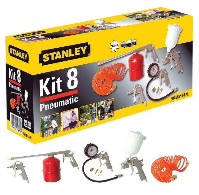Kompresoriaus įrankių rinkinys dažymui ir pūtimui Stanley KIT8 
