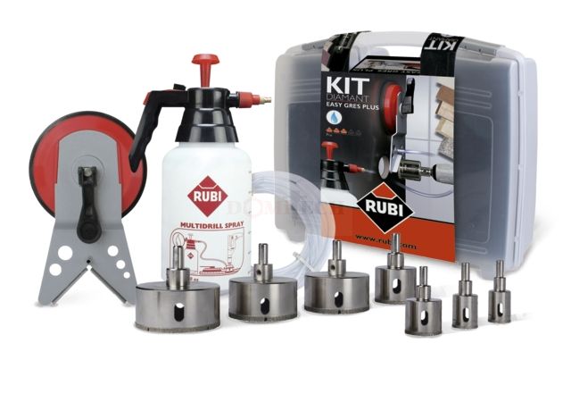 Rinkinys šlapiam keraminių ir akmens masės plytelių gręžimui Rubi Easy Gres Plus