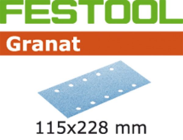 Šlif. popierius plokšt. šlifuokliui Granat; 115x228 mm; P60; 50 vnt.