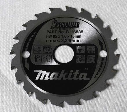 Pjovimo diskas medienai Makita; 85x2,5x15,0 mm; Z20; 10°  