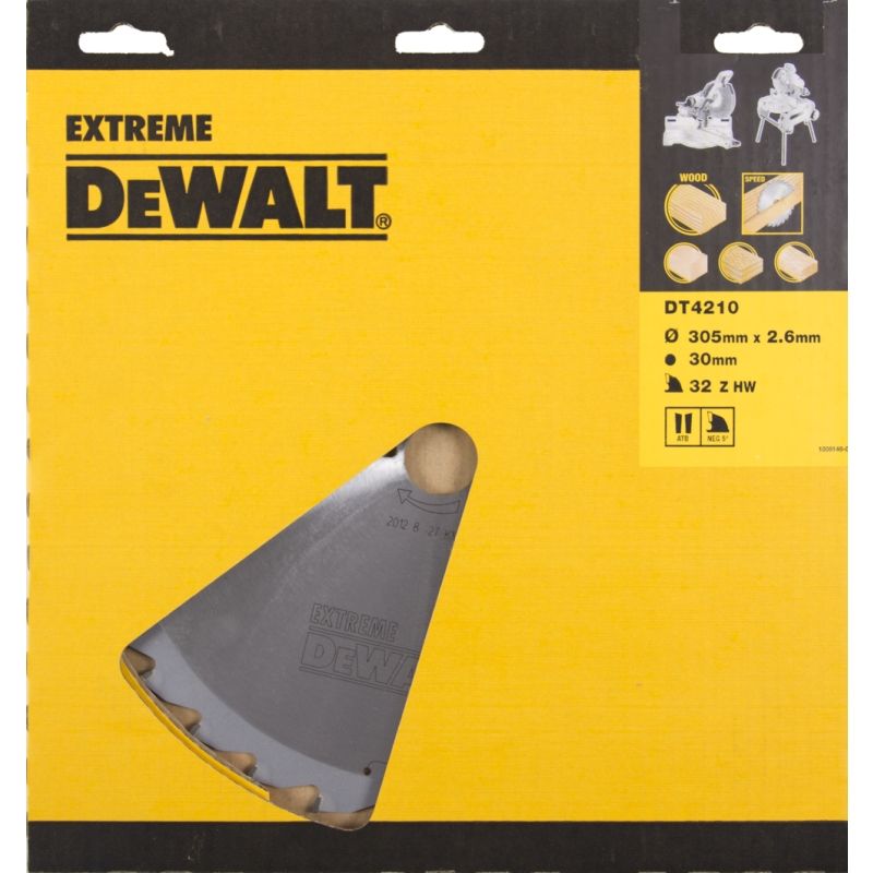 Pjovimo diskas medienai DeWalt; 305x2,6x30,0 mm; Z32; -5° 