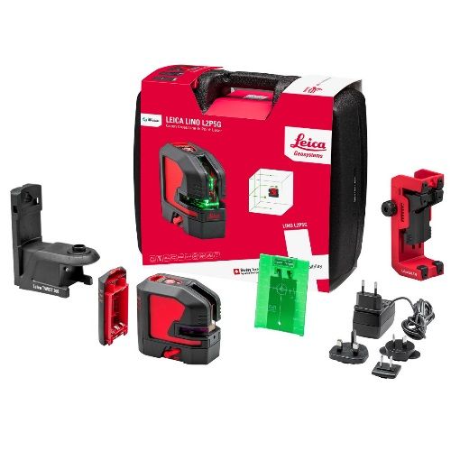 Kryžminis lazerinis nivelyras Leica Lino L2P5G; žalias