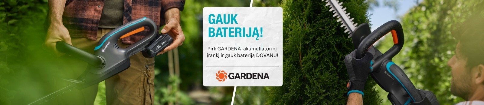 Gardena akumuliatorius dovanų